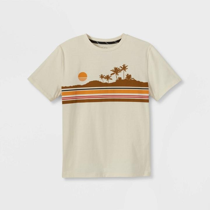 Boys' 'scenic Beach' Graphic Short Sleeve T-shirt - Art Class Beige