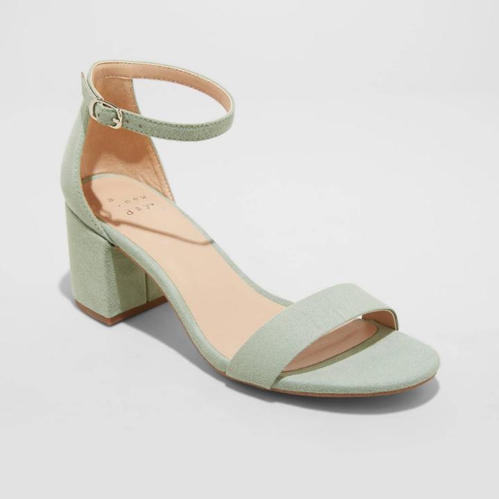 Women's Michaela Wide Width Sandal Pumps - A New Day Green