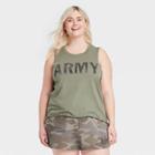 Grayson Threads Women's Plus Size Army Graphic Tank Top - Green