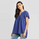 Women's Short Sleeve Blouse - Knox Rose Blue