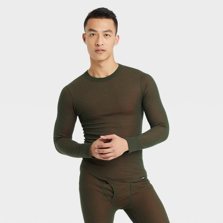 Hanes Men's Thermal Crew Neck T-shirt - Green