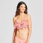 Women's Lace Flounce Bralettte Bikini Top - Xhilaration Light Pink D/dd Cup