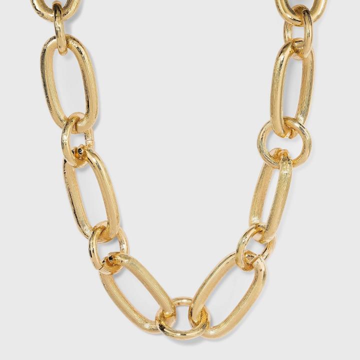 Chunky Oval Open Chain Necklace - A New Day Gold