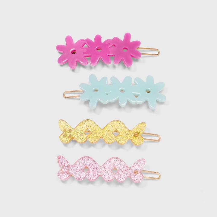 Girls' 4pk Flower And Butterfly Hair Clips - Cat & Jack