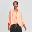 Women's Balloon Long Sleeve Blouse - Prologue Peach