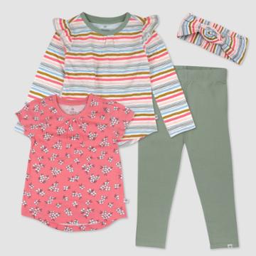 Honest Baby Toddler Girls' 4pc Floral Top & Bottom Set - 2t, One Color