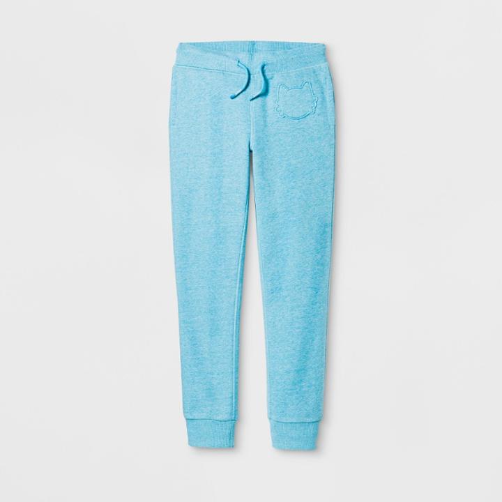 Girls' Cat Patch Fleece Pants - Cat & Jack Blue