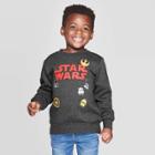 Toddler Boys' Star Wars Patches Crew Fleece Sweatshirt - Charcoal 18m, Boy's, Gray