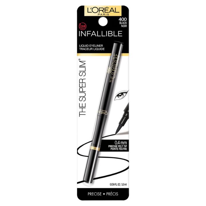 L'oreal Paris Infallible Super Slim Liner 400 Black .034 Fl Oz, Black