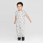 Petitetoddler Boys' Short Sleeve 'numbers' Jumpsuit - Art Class Heather Gray
