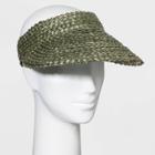 Women's Straw Visor Hat - A New Day Olive Green