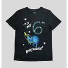 Boys' Short Sleeve 6th Birthday Graphic T-shirt - Cat & Jack Charcoal Gray