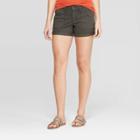 Women's High-rise Cuffed Midi Jean Shorts - Universal Thread Dark Green