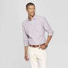 Men's Striped Long Sleeve Cotton Slub Button-down Shirt - Goodfellow & Co Violet