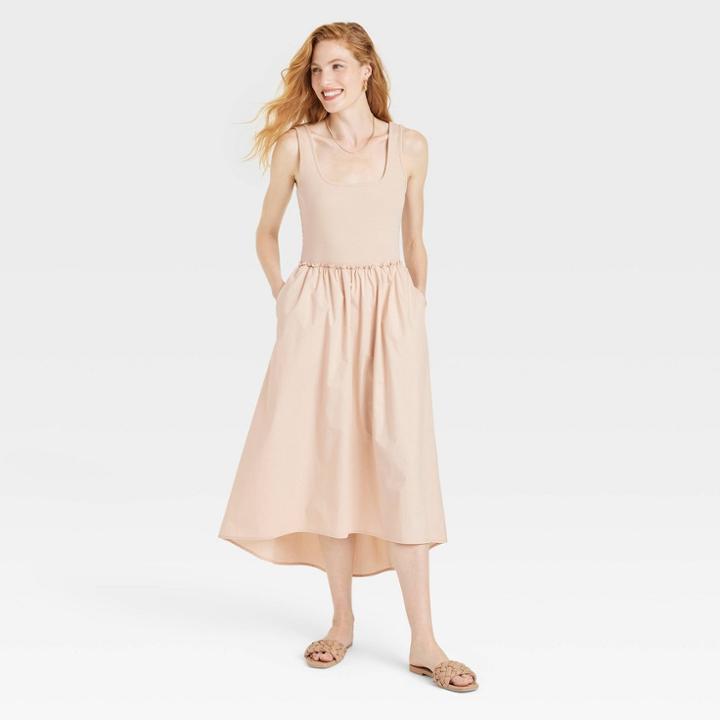 Women's Sleeveless Ballet Dress - A New Day Taupe
