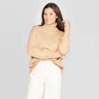 Women's Dolman Sleeve Turtleneck Tunic Sweater - A New Day Brown