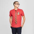 Warner Brothers Men's Harry Potter With Glasses & Tie Short Sleeve T-shirt - Maroon