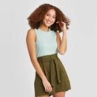 Women's Curved Hem Tank Top - A New Day Aqua Xs, Women's, Blue