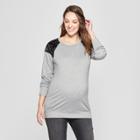 Maternity Long Sleeve Velvet Shoulder Sweatshirt - Macherie - Black