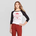 Women's 3/4 Sleeve Crewneck No Ca Graphic T-shirt - Modern Lux White M, Women's,