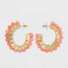 Sugarfix By Baublebar Eclectic Beaded Hoop Earrings - Pink/gold, Women's,