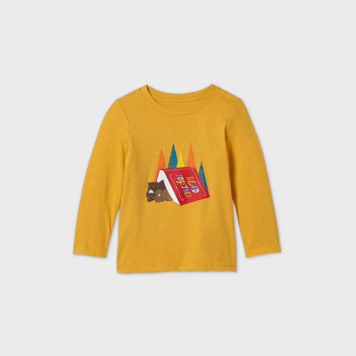 Toddler Boys' Bear Read Together Graphic Long Sleeve T-shirt - Cat & Jack Yellow