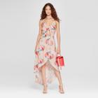 Women's Floral Print Tie Front Maxi Dress - Love @ First Sight (juniors') Blush S,