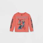 Toddler Boys' Marvel Superheroes 'saving The Day' Long Sleeve Graphic T-shirt - Red