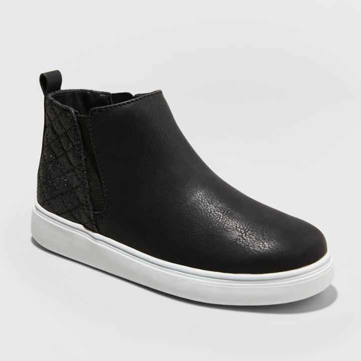 Girls' Karidee Quilted Shimmer Slip-on Sneakers - Cat & Jack Black