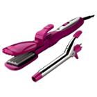 Conair Multi-tool Styling Kit Reversible Crimper Straightener And Curler, Pink