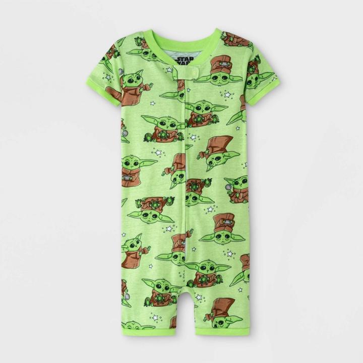 Baby Boys' Star Wars Baby Yoda Romper - Green