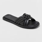 Women's Dulce Padded Knot Slide Sandals - A New Day Black