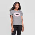 Grayson Threads Petitewomen's Fangs Short Sleeve Graphic T-shirt (juniors') - Gray