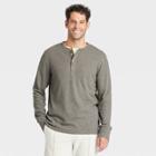 Men's Standard Fit Long Sleeve Henley T-shirt - Goodfellow & Co Basil