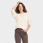 Women's Long Sleeve Varsity T-shirt - Universal Thread Cream