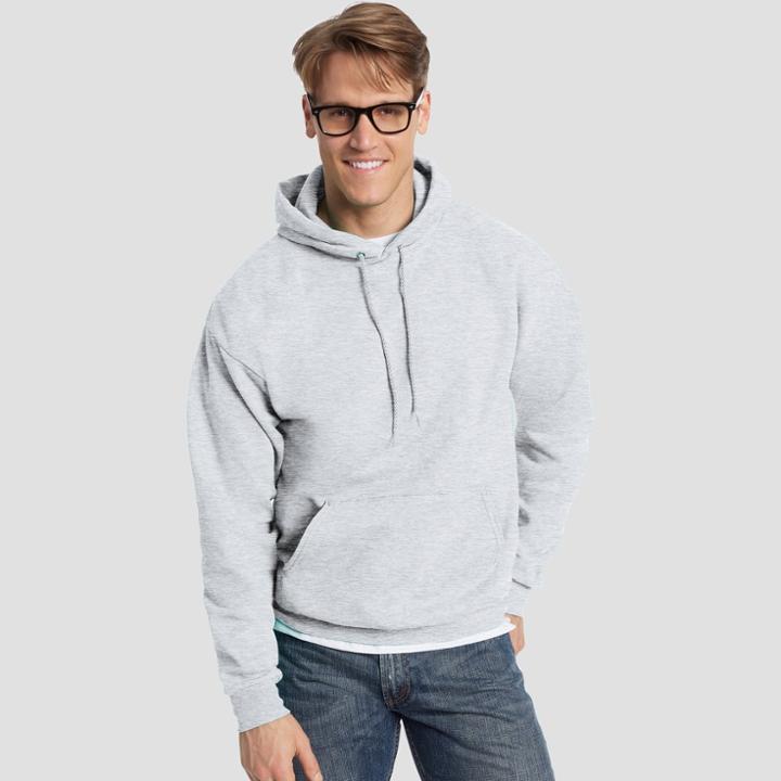 Hanes Men's Ecosmart Fleece Pullover Hooded Sweatshirt - Ash (grey)