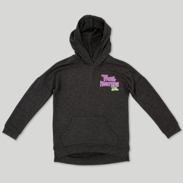 Girls' Trollhunters Long Sleeve Hooded Sweatshirt - Charcoal Gray