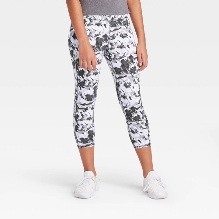 Girls' Ruched Performance Capri Leggings - All In Motion Gray