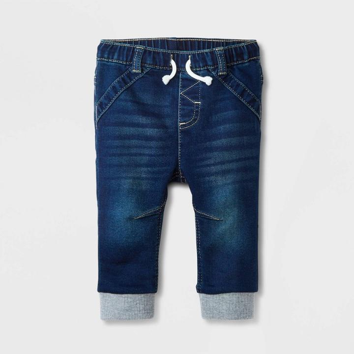 Baby Boys' Denim Pants - Cat & Jack Dark Wash Newborn, Blue