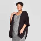 Women's Plus Layering Kimono Jacket - A New Day Black One Size, Women's