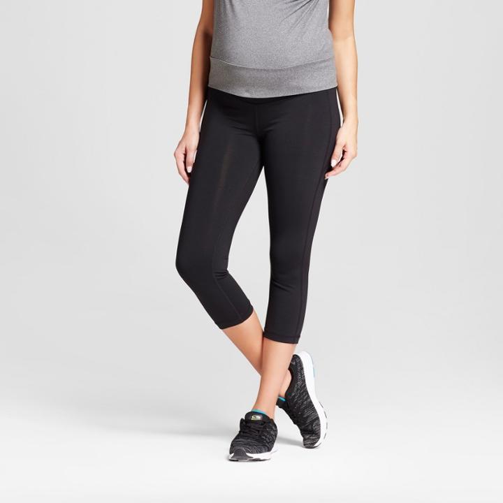 Maternity Crossover Panel Active Capri - Isabel Maternity By Ingrid & Isabel Black