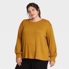 Women's Plus Size Smocked Cuff Sweatshirt - Ava & Viv Gold X