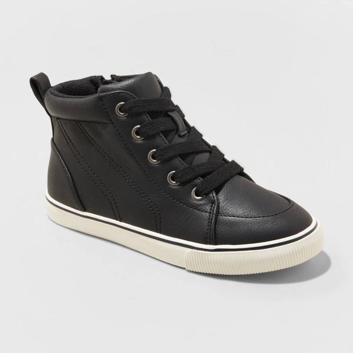 Boys' Florian Lace-up Apparel Sneakers - Cat & Jack Black