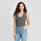 Women's Scoop Neck Tank Top - Universal Thread Charcoal Gray Xs, Women's, Grey Gray