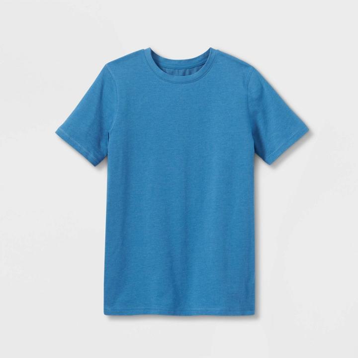 Boys' Short Sleeve T-shirt - All In Motion Heathered Blue