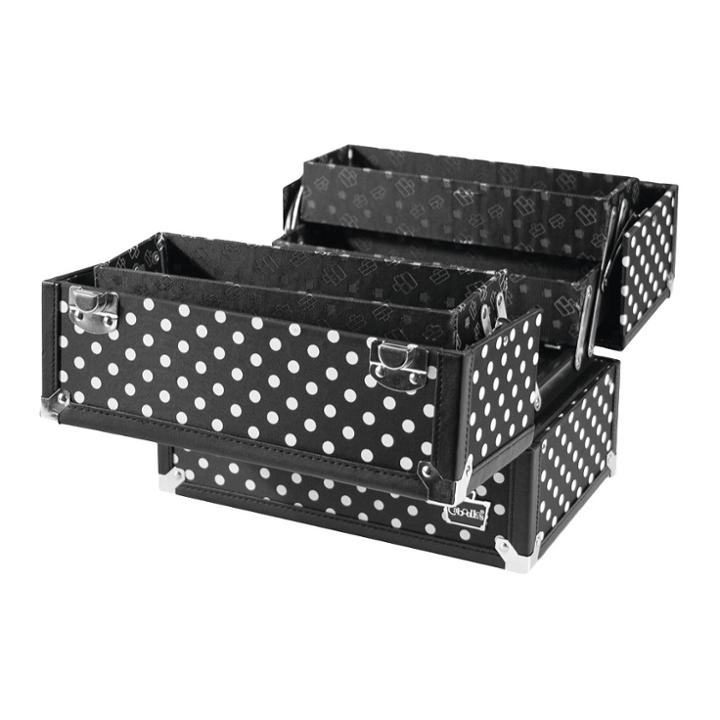 Caboodles Charmed 4-tray Train Case Black With White Dots