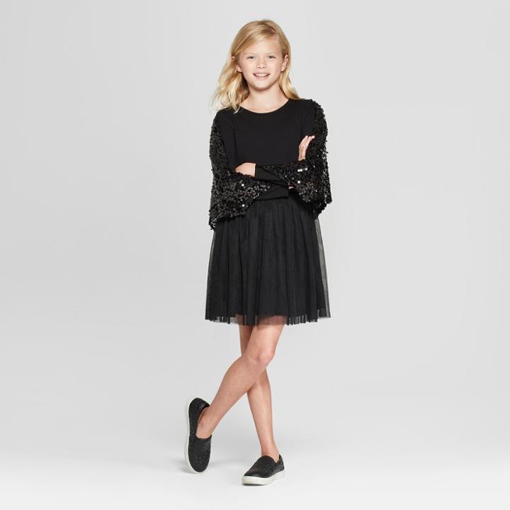 Girls' Sequin Bat Dress - Cat & Jack Black