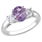 Target Amethyst And Created White Sapphire Ring In Sterling Silver - Purple/white, Size: 9.0, Purple White