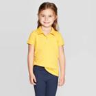 Toddler Girls' Short Sleeve Pique Uniform Polo Shirt - Cat & Jack Gold