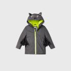 Toddler Boys' Bat Dress Up To Play Rain Jacket - Cat & Jack Black/gray